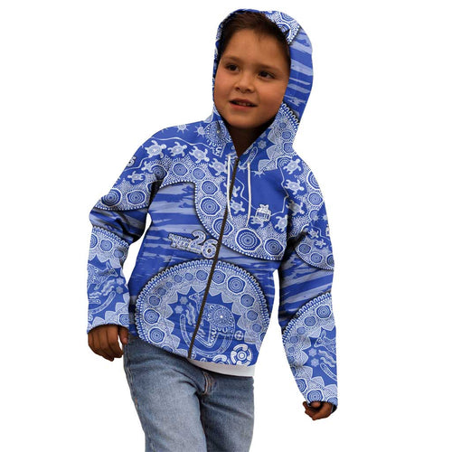 North Melbourne Kangaroos NAIDOC Week 2026 Kid Hoodie Australian Aboriginal Dot Art Dreamtime Pattern Style
