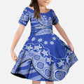 North Melbourne Kangaroos NAIDOC Week 2026 Kid Short Sleeve Dress Australian Aboriginal Dot Art Dreamtime Pattern Style
