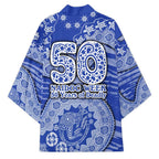 North Melbourne Kangaroos NAIDOC Week 2026 Kimono Australian Aboriginal Dot Art Dreamtime Pattern Style