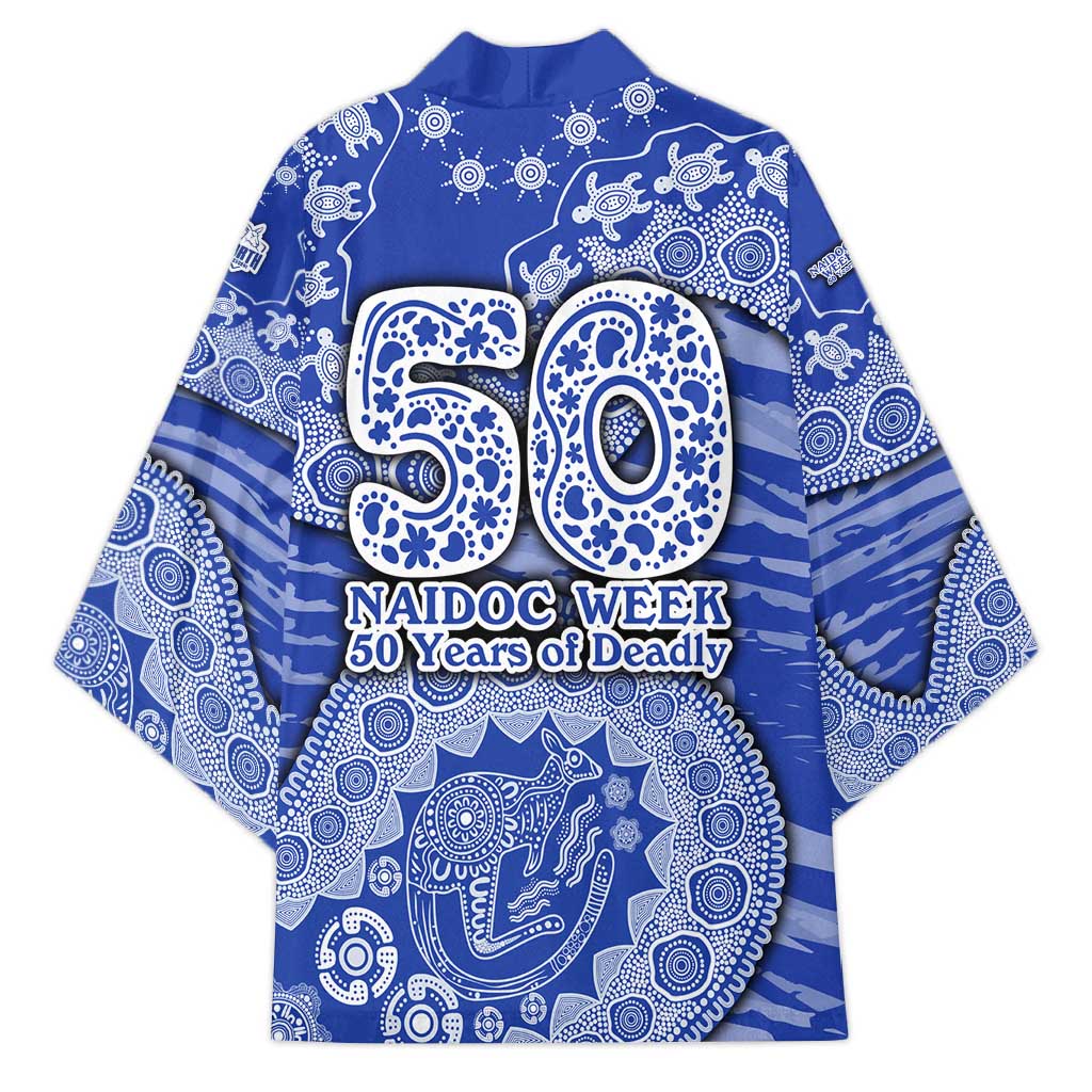 North Melbourne Kangaroos NAIDOC Week 2026 Kimono Australian Aboriginal Dot Art Dreamtime Pattern Style