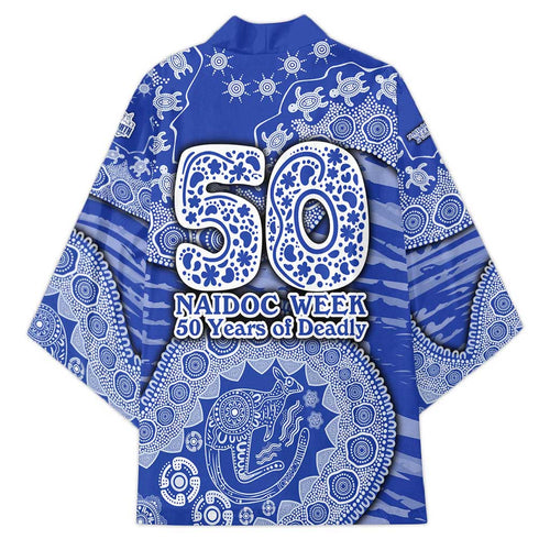 North Melbourne Kangaroos NAIDOC Week 2026 Kimono Australian Aboriginal Dot Art Dreamtime Pattern Style