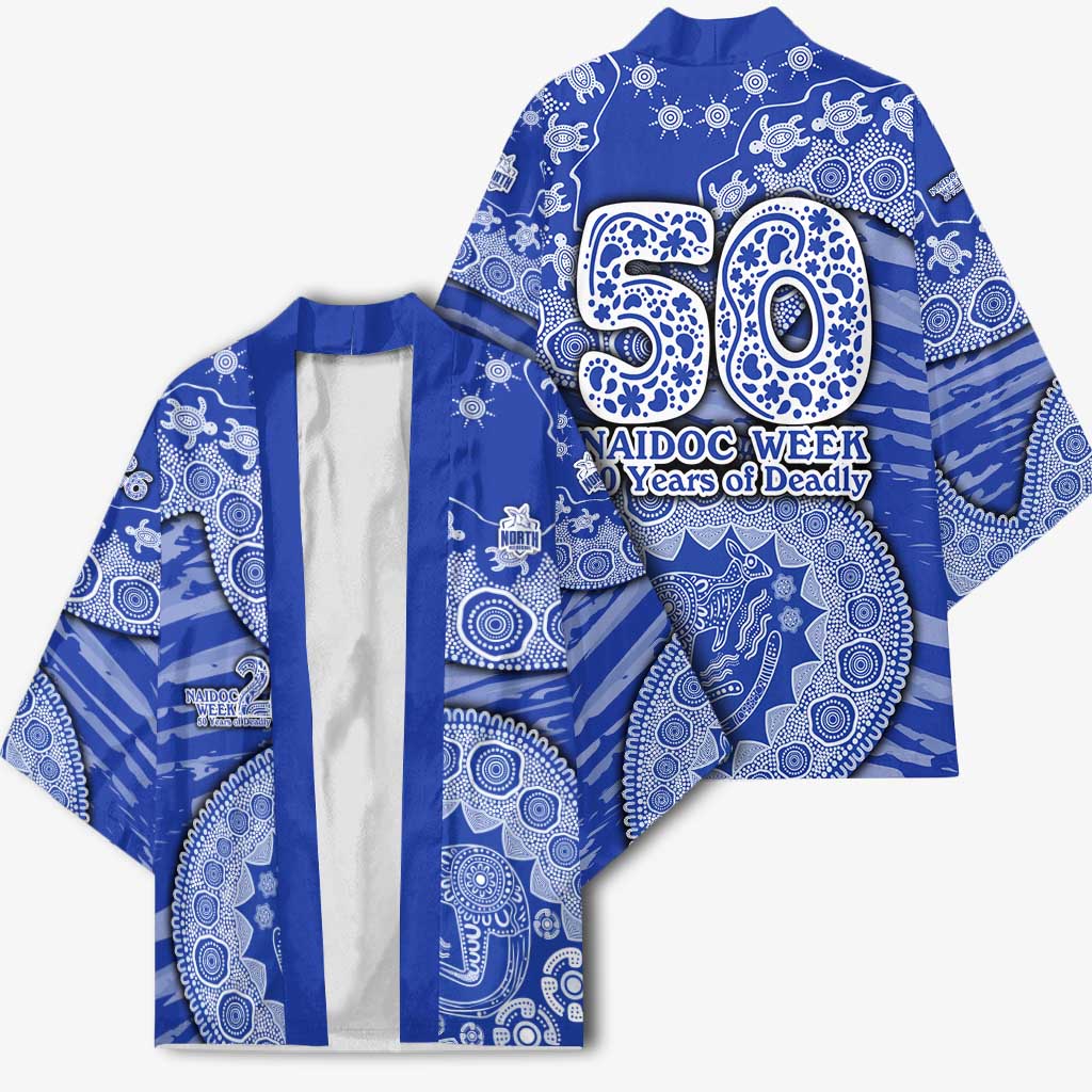 North Melbourne Kangaroos NAIDOC Week 2026 Kimono Australian Aboriginal Dot Art Dreamtime Pattern Style