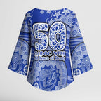 North Melbourne Kangaroos NAIDOC Week 2026 Kimono Sleeve Blouse Australian Aboriginal Dot Art Dreamtime Pattern Style