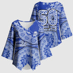 North Melbourne Kangaroos NAIDOC Week 2026 Kimono Sleeve Blouse Australian Aboriginal Dot Art Dreamtime Pattern Style