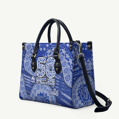 North Melbourne Kangaroos NAIDOC Week 2026 Leather Bag Australian Aboriginal Dot Art Dreamtime Pattern Style