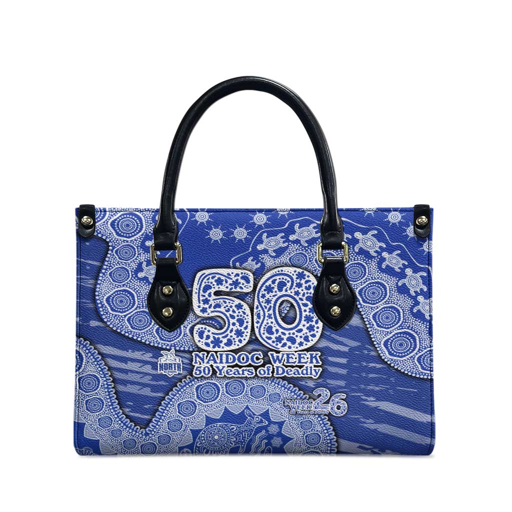 North Melbourne Kangaroos NAIDOC Week 2026 Leather Bag Australian Aboriginal Dot Art Dreamtime Pattern Style