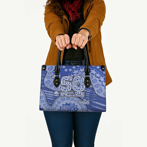 North Melbourne Kangaroos NAIDOC Week 2026 Leather Bag Australian Aboriginal Dot Art Dreamtime Pattern Style