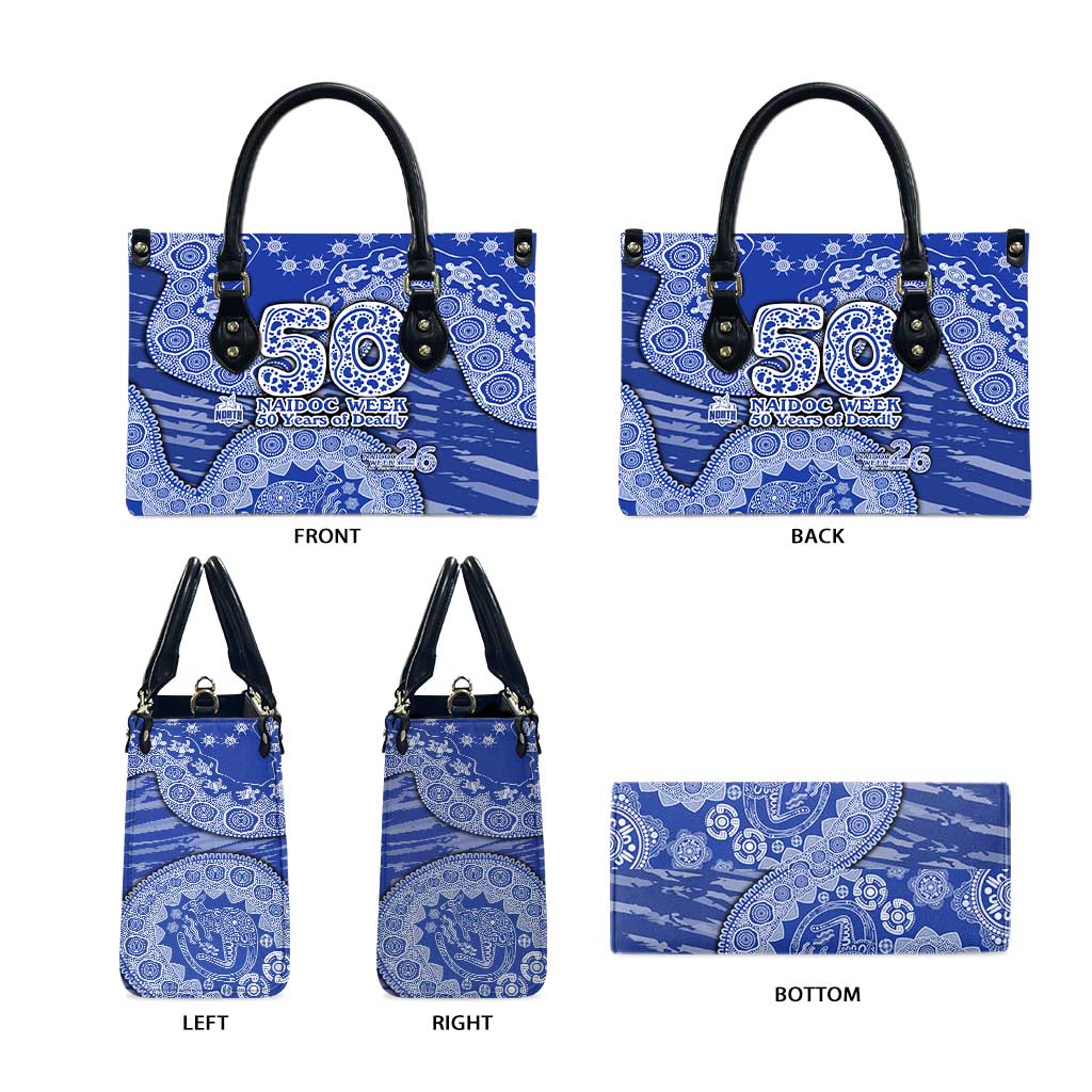North Melbourne Kangaroos NAIDOC Week 2026 Leather Bag Australian Aboriginal Dot Art Dreamtime Pattern Style