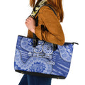 North Melbourne Kangaroos NAIDOC Week 2026 Leather Tote Bag Australian Aboriginal Dot Art Dreamtime Pattern Style