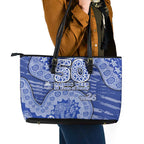North Melbourne Kangaroos NAIDOC Week 2026 Leather Tote Bag Australian Aboriginal Dot Art Dreamtime Pattern Style