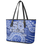 North Melbourne Kangaroos NAIDOC Week 2026 Leather Tote Bag Australian Aboriginal Dot Art Dreamtime Pattern Style