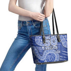 North Melbourne Kangaroos NAIDOC Week 2026 Leather Tote Bag Australian Aboriginal Dot Art Dreamtime Pattern Style