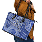 North Melbourne Kangaroos NAIDOC Week 2026 Leather Tote Bag Australian Aboriginal Dot Art Dreamtime Pattern Style