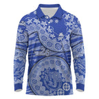North Melbourne Kangaroos NAIDOC Week 2026 Long Sleeve Polo Shirt Australian Aboriginal Dot Art Dreamtime Pattern Style