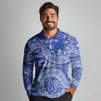 North Melbourne Kangaroos NAIDOC Week 2026 Long Sleeve Polo Shirt Australian Aboriginal Dot Art Dreamtime Pattern Style