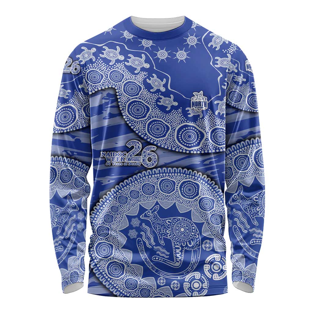 North Melbourne Kangaroos NAIDOC Week 2026 Long Sleeve Shirt Australian Aboriginal Dot Art Dreamtime Pattern Style