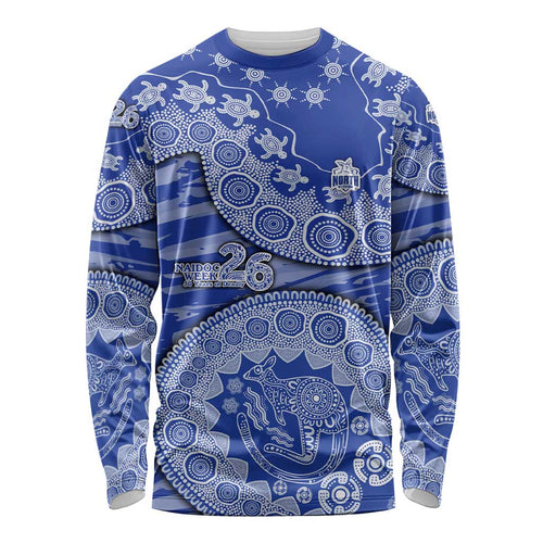 North Melbourne Kangaroos NAIDOC Week 2026 Long Sleeve Shirt Australian Aboriginal Dot Art Dreamtime Pattern Style