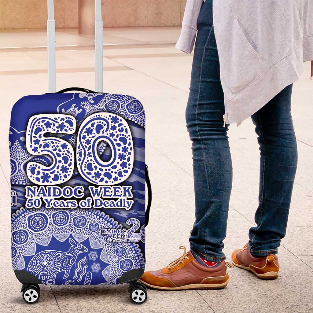 North Melbourne Kangaroos NAIDOC Week 2026 Luggage Cover Australian Aboriginal Dot Art Dreamtime Pattern Style