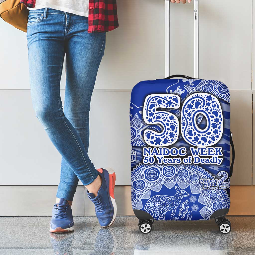 North Melbourne Kangaroos NAIDOC Week 2026 Luggage Cover Australian Aboriginal Dot Art Dreamtime Pattern Style