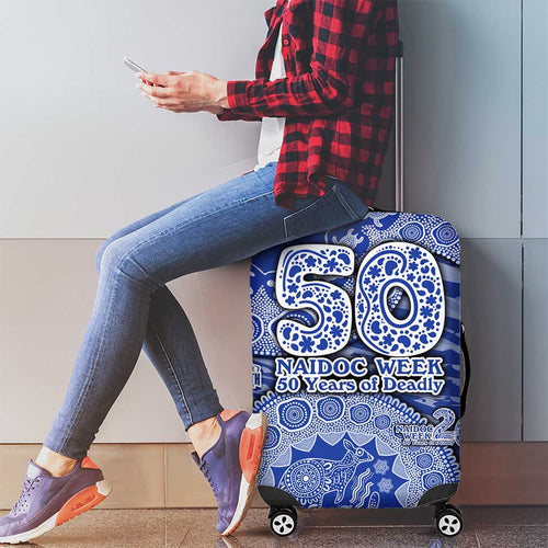 North Melbourne Kangaroos NAIDOC Week 2026 Luggage Cover Australian Aboriginal Dot Art Dreamtime Pattern Style