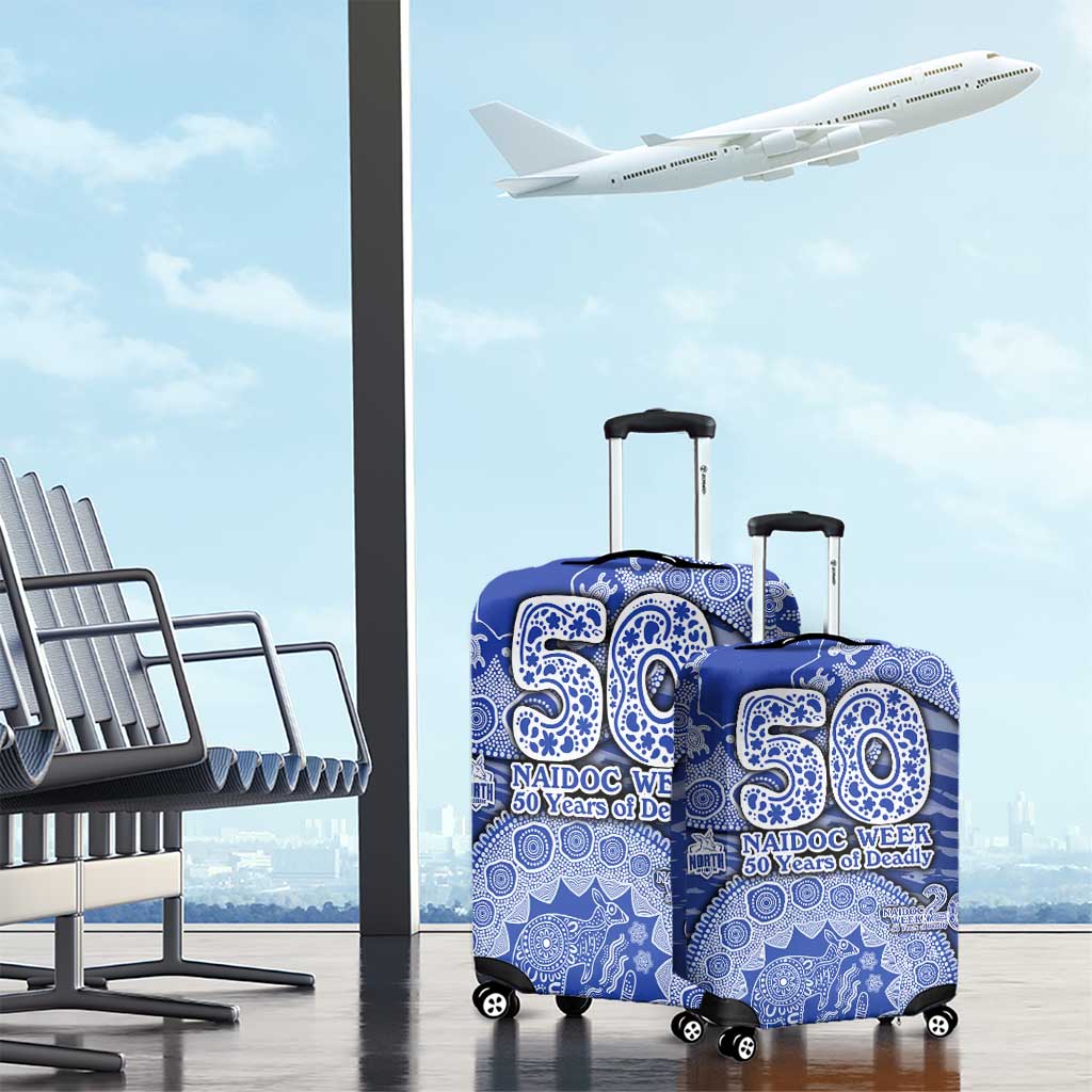 North Melbourne Kangaroos NAIDOC Week 2026 Luggage Cover Australian Aboriginal Dot Art Dreamtime Pattern Style
