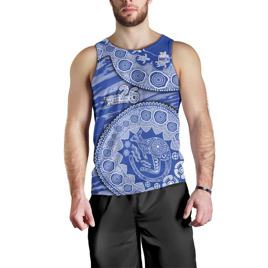 North Melbourne Kangaroos NAIDOC Week 2026 Men Tank Top Australian Aboriginal Dot Art Dreamtime Pattern Style