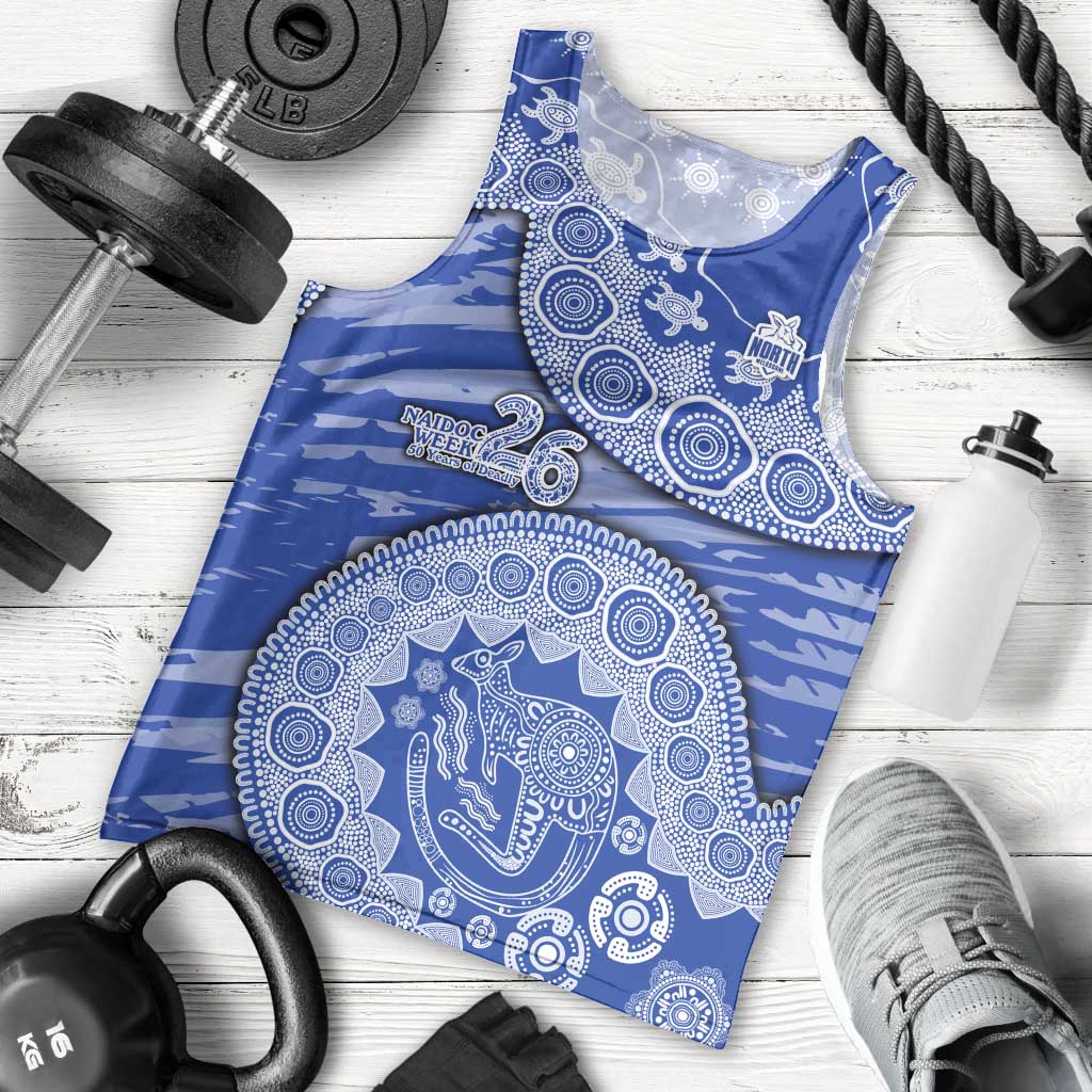 North Melbourne Kangaroos NAIDOC Week 2026 Men Tank Top Australian Aboriginal Dot Art Dreamtime Pattern Style