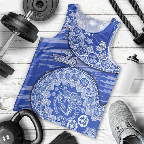 North Melbourne Kangaroos NAIDOC Week 2026 Men Tank Top Australian Aboriginal Dot Art Dreamtime Pattern Style