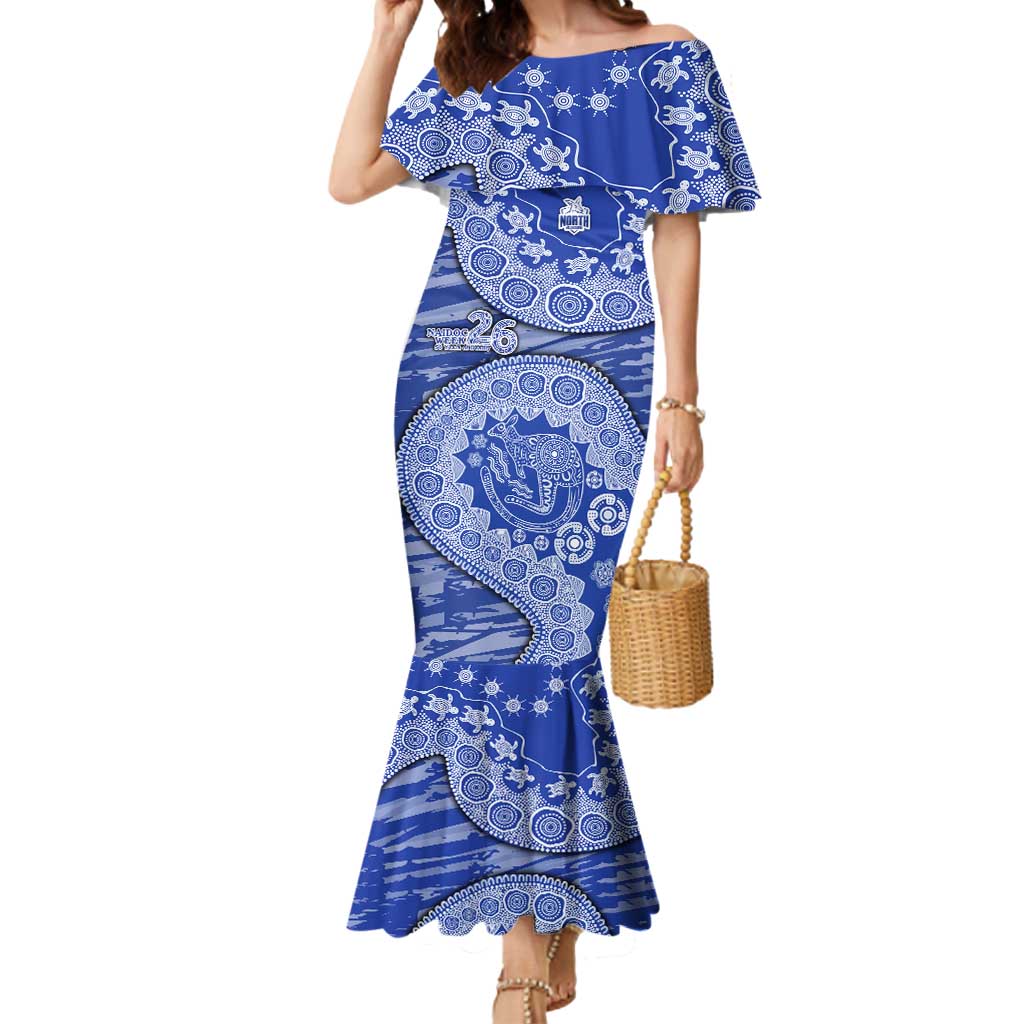 North Melbourne Kangaroos NAIDOC Week 2026 Mermaid Dress Australian Aboriginal Dot Art Dreamtime Pattern Style