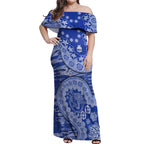 North Melbourne Kangaroos NAIDOC Week 2026 Off Shoulder Maxi Dress Australian Aboriginal Dot Art Dreamtime Pattern Style