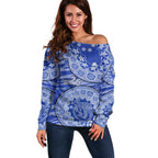 North Melbourne Kangaroos NAIDOC Week 2026 Off Shoulder Sweater Australian Aboriginal Dot Art Dreamtime Pattern Style