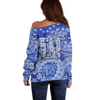 North Melbourne Kangaroos NAIDOC Week 2026 Off Shoulder Sweater Australian Aboriginal Dot Art Dreamtime Pattern Style