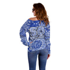 North Melbourne Kangaroos NAIDOC Week 2026 Off Shoulder Sweater Australian Aboriginal Dot Art Dreamtime Pattern Style