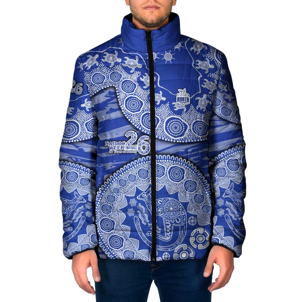 North Melbourne Kangaroos NAIDOC Week 2026 Padded Jacket Australian Aboriginal Dot Art Dreamtime Pattern Style