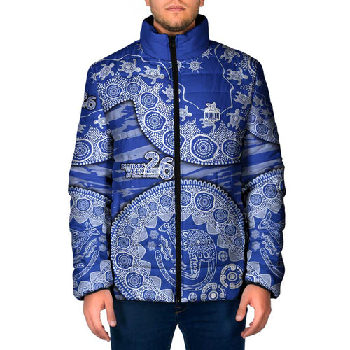 North Melbourne Kangaroos NAIDOC Week 2026 Padded Jacket Australian Aboriginal Dot Art Dreamtime Pattern Style