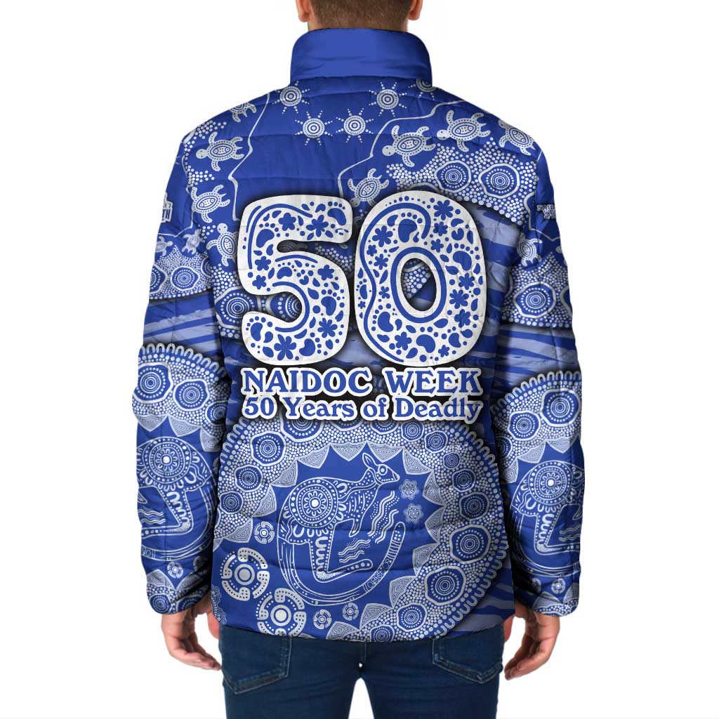 North Melbourne Kangaroos NAIDOC Week 2026 Padded Jacket Australian Aboriginal Dot Art Dreamtime Pattern Style