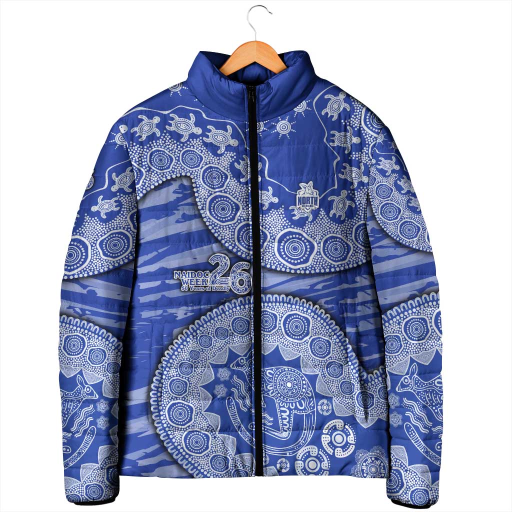 North Melbourne Kangaroos NAIDOC Week 2026 Padded Jacket Australian Aboriginal Dot Art Dreamtime Pattern Style