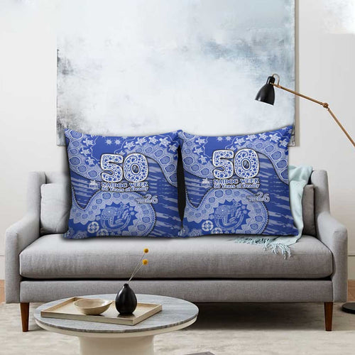 North Melbourne Kangaroos NAIDOC Week 2026 Pillow Cover Australian Aboriginal Dot Art Dreamtime Pattern Style