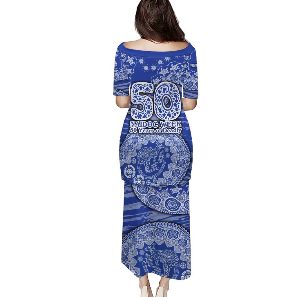 North Melbourne Kangaroos NAIDOC Week 2026 Puletasi Australian Aboriginal Dot Art Dreamtime Pattern Style