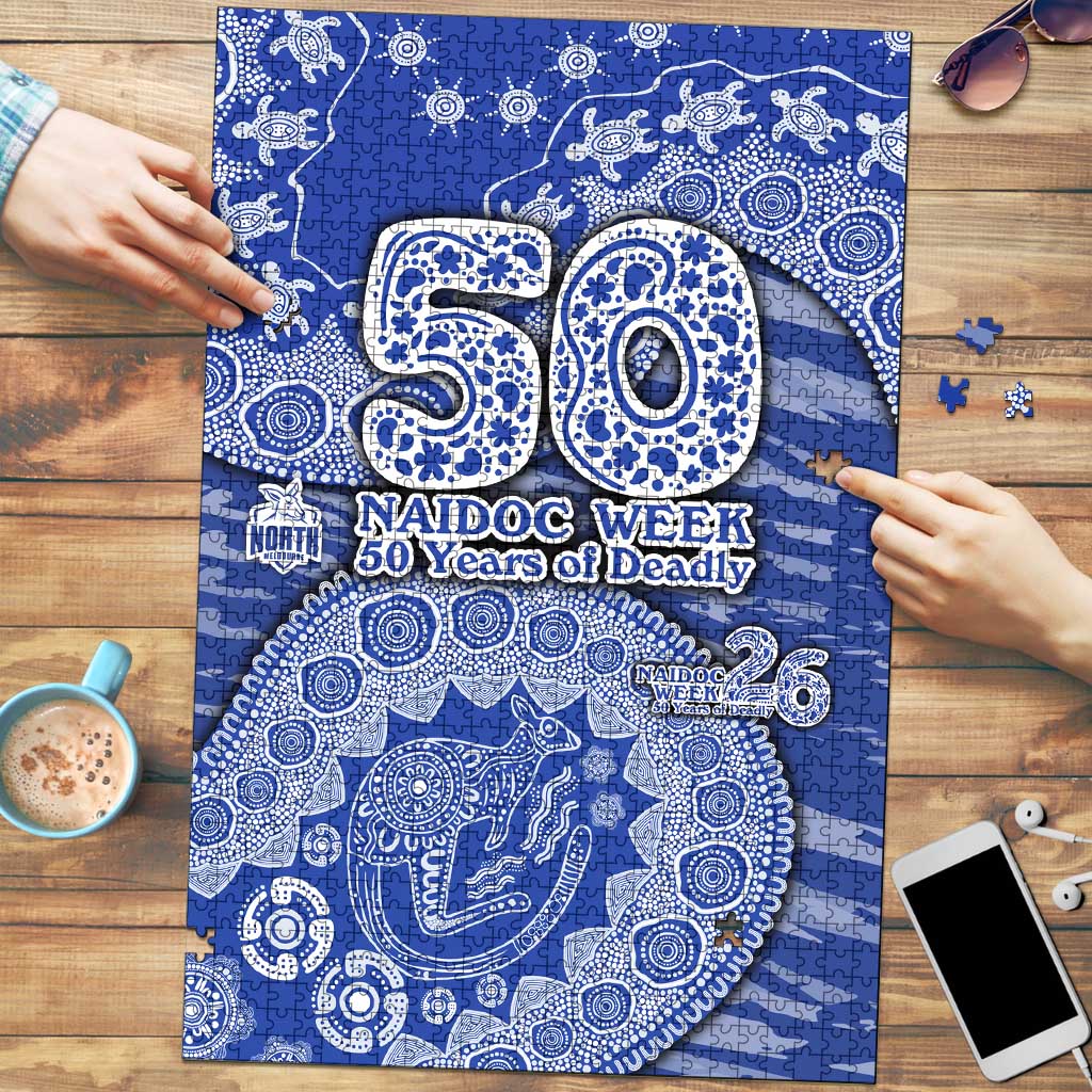 North Melbourne Kangaroos NAIDOC Week 2026 Puzzle Australian Aboriginal Dot Art Dreamtime Pattern Style