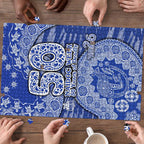 North Melbourne Kangaroos NAIDOC Week 2026 Puzzle Australian Aboriginal Dot Art Dreamtime Pattern Style
