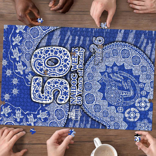 North Melbourne Kangaroos NAIDOC Week 2026 Puzzle Australian Aboriginal Dot Art Dreamtime Pattern Style
