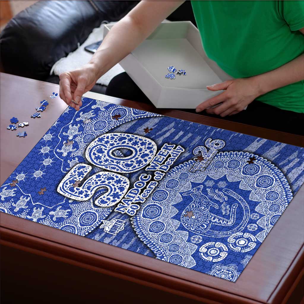 North Melbourne Kangaroos NAIDOC Week 2026 Puzzle Australian Aboriginal Dot Art Dreamtime Pattern Style