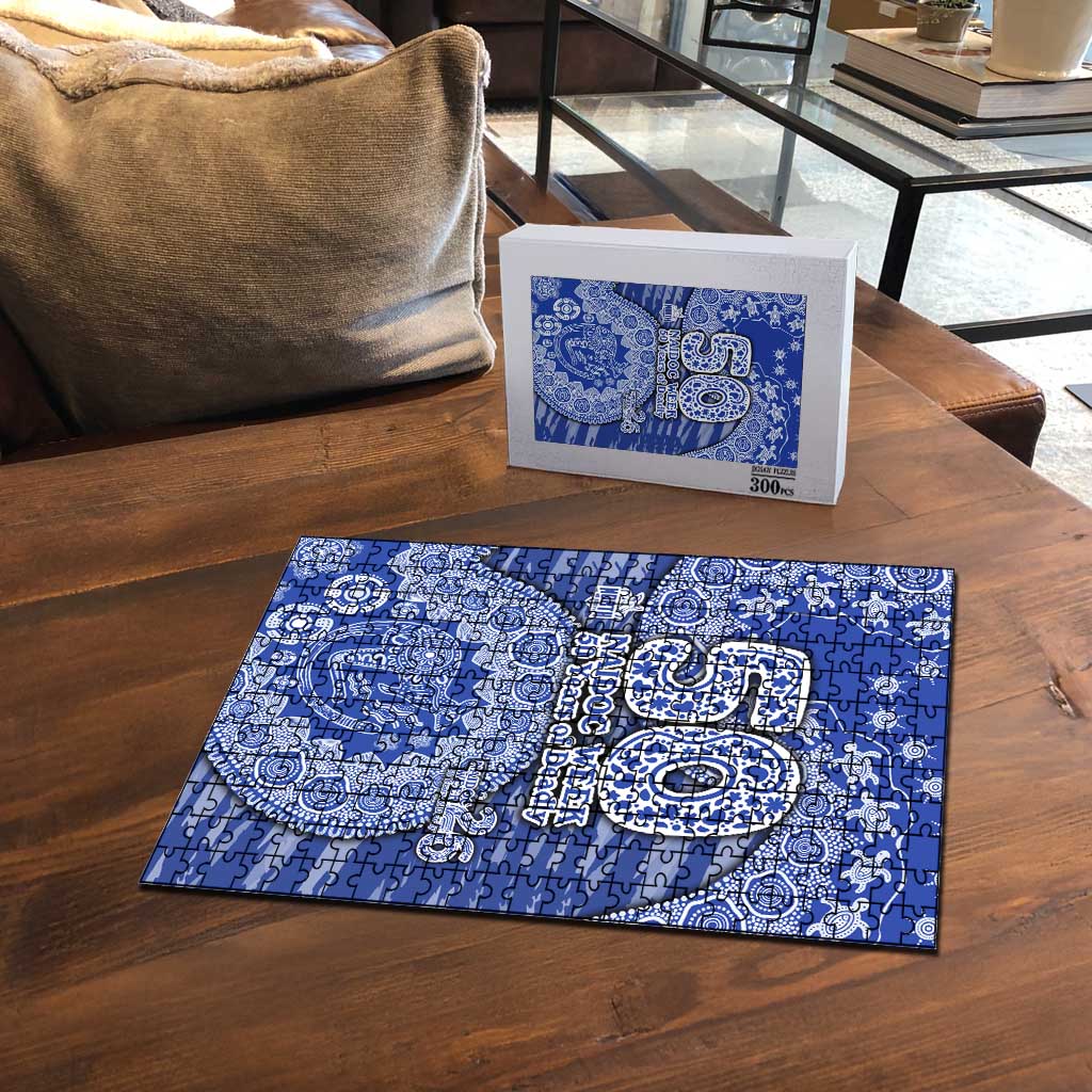 North Melbourne Kangaroos NAIDOC Week 2026 Puzzle Australian Aboriginal Dot Art Dreamtime Pattern Style