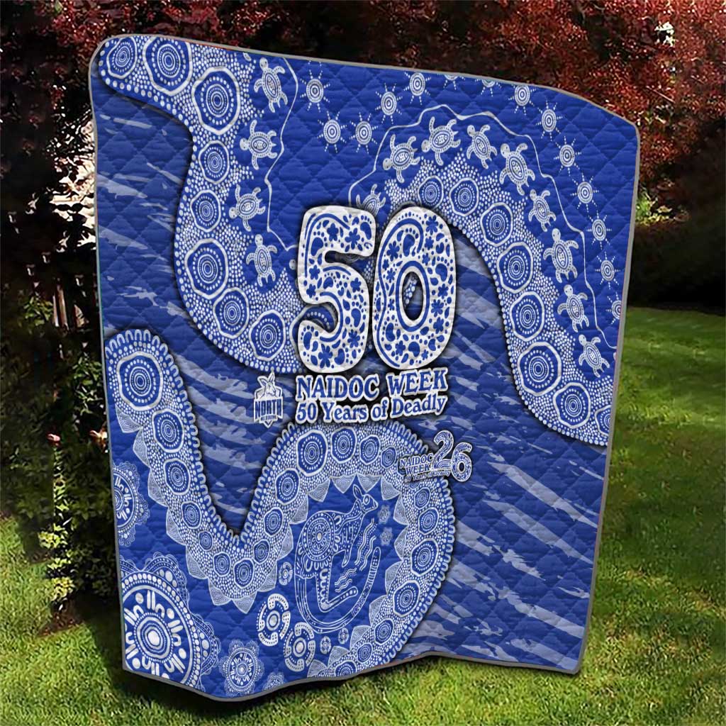 North Melbourne Kangaroos NAIDOC Week 2026 Quilt Australian Aboriginal Dot Art Dreamtime Pattern Style