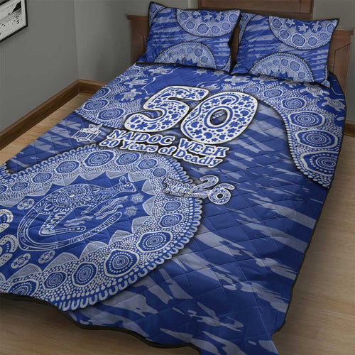 North Melbourne Kangaroos NAIDOC Week 2026 Quilt Bed Set Australian Aboriginal Dot Art Dreamtime Pattern Style