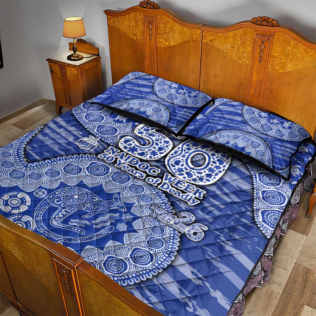 North Melbourne Kangaroos NAIDOC Week 2026 Quilt Bed Set Australian Aboriginal Dot Art Dreamtime Pattern Style