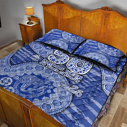 North Melbourne Kangaroos NAIDOC Week 2026 Quilt Bed Set Australian Aboriginal Dot Art Dreamtime Pattern Style