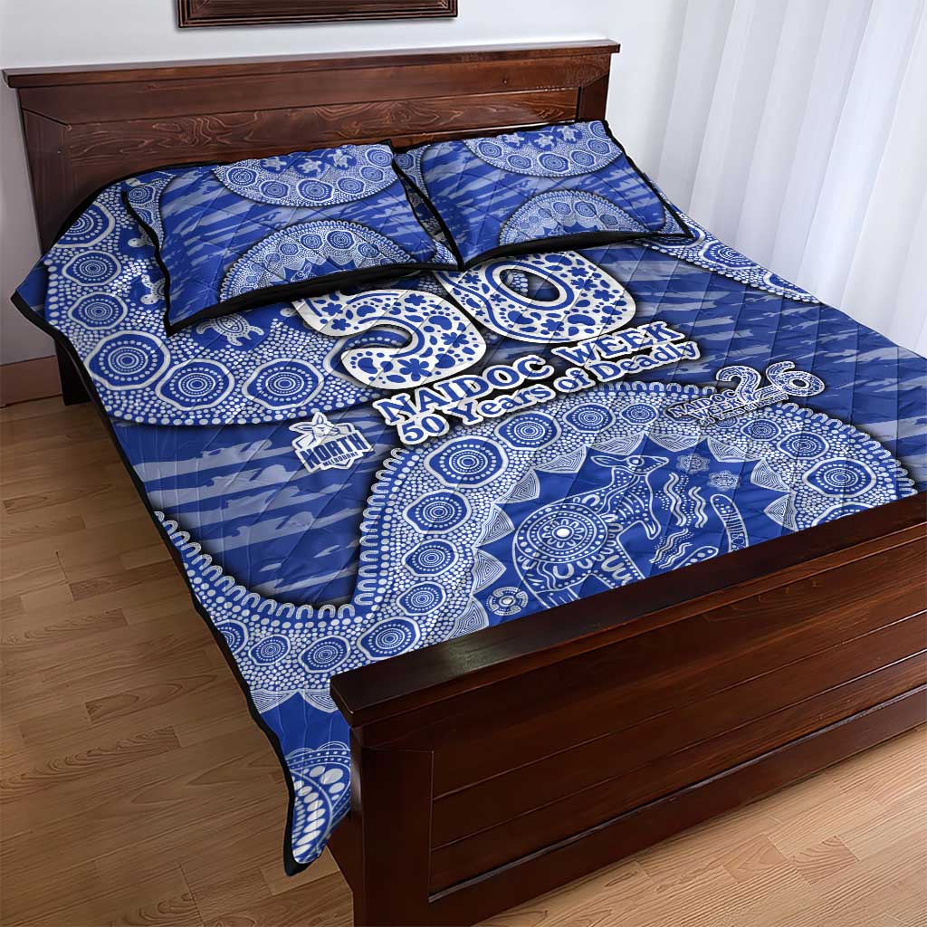 North Melbourne Kangaroos NAIDOC Week 2026 Quilt Bed Set Australian Aboriginal Dot Art Dreamtime Pattern Style