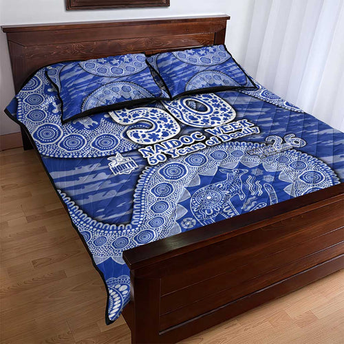 North Melbourne Kangaroos NAIDOC Week 2026 Quilt Bed Set Australian Aboriginal Dot Art Dreamtime Pattern Style